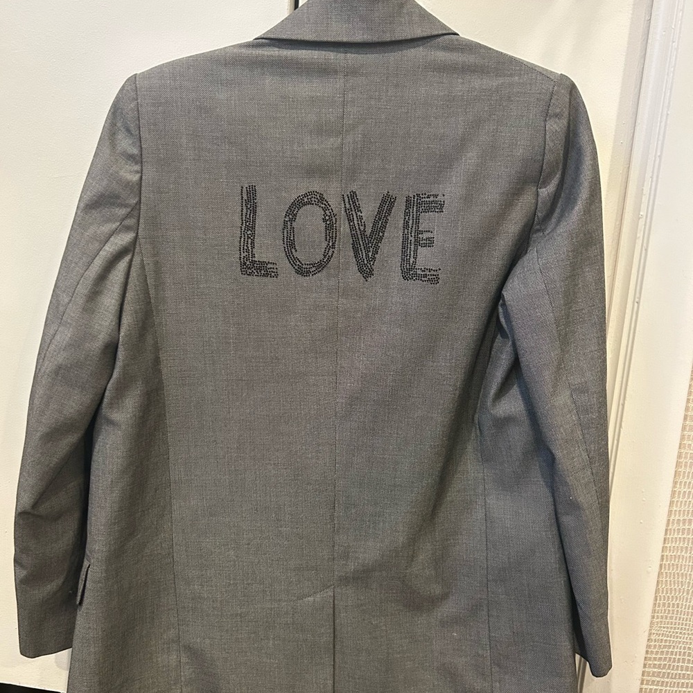 Zadig & Voltaire Charcoal Blazer with Embroidered 'LOVE'